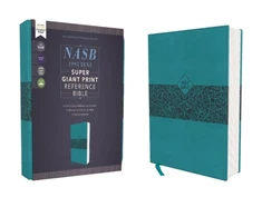 KNYGA Bookshop NASB, Super Giant Print Reference Bible, Leathersoft, Teal, Raudona Letter, 1995 Text, Comfort Print