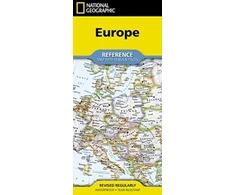 KNYGA Bookshop National Geographic Europe Map (Folded with Flags and Facts)