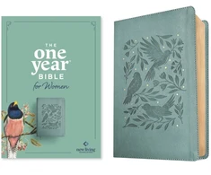KNYGA Bookshop NLT The One Year Bible for Women, Birdsong Teal