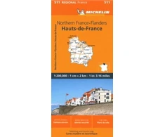 KNYGA Nord-Pas-de-Calais, Picardy - Michelin Regional Map 511