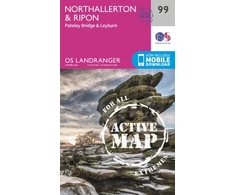 KNYGA Ordnance Survey Northallerton &amp; Ripon, Pateley Bridge &amp; Leyburn
