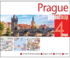 KNYGA Bookshop Prague PopOut Map - pocket size, pop up map of Prague city centre