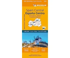 KNYGA Spain Central, Extremadura, Castilla-La Mancha, Madrid - Michelin Regional Map 576