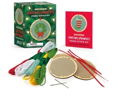 KNYGA Dennis Caetano Wooden Christmas Ornaments Cross-Stitch Kit, Everything You Need to Create 3 Keepsakes