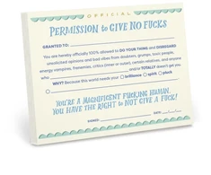 KNYGA Em Em Friends Em &amp; Friends Permission to Give No Fucks Notepad