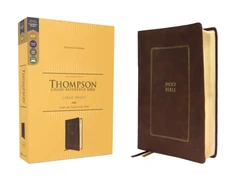 KNYGA Frank Charles Thompson KJV, Thompson Chain-Reference Bible, Large Print, Leathersoft, Brown, Raudona Letter, Comfort Print