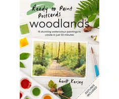 KNYGA Geoff Kersey Ready to Paint Postcards: Woodlands, 15 Stunning Watercolour Paintings to Create in Just 30 Minutes