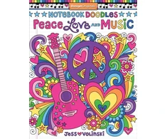 KNYGA Jess Volinski Notebook Doodles Peace, Love, and Music