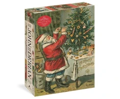 KNYGA John Derian Paper Goods: Santa Trims the Tree 1,000-Piece Puzzle