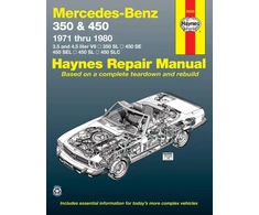 KNYGA John Haynes Mercedes-Benz 350 &amp; 450 covering 350 SL Roadster, 450 SL/SLC Coupe &amp; Roadster, 450 SE/SEL V8 Sedan (1971-1980) Haynes Repair Manual (USA)