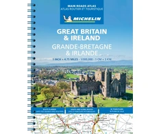 KNYGA Michelin Great Britain &amp; Ireland Main Roads Atlas (A4-Spiral, English-French) 2025