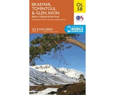 KNYGA Ordnance Survey Braemar, Tomintoul &amp; Glen Avon, Beinn a' Bhuird &amp; Ben Avon