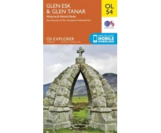 KNYGA Ordnance Survey Glen Esk &amp; Glen Tanar, Aboyne &amp; Mount Keen