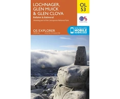 KNYGA Ordnance Survey Lochnagar, Glen Muick &amp; Glen Clova, Ballater &amp; Balmoral