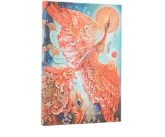 KNYGA paperblanks 2026 Firebird (Birds of Happiness) Mini 18-month Horizontal Hardcover Flexi Dayplanner 2025-2026 (Elastic Band Closure)