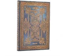 KNYGA paperblanks 2026 Mėlyna Luxe (Luxe Design) Mini 12-month Verso Hardcover Flexi Dayplanner 2026 (Elastic Band Closure)