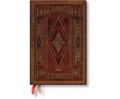 paperblanks First Folio (Shakespeare’s Library) Mini 12-month Horizontal Hardback Dayplanner 2025 (Elastic Band Closure)