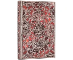 KNYGA paperblanks Garnet (Sidabrinis Filigree Collection) Midi Unlined Softcover Flexi Journal