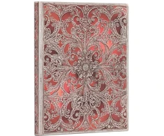 KNYGA paperblanks Garnet (Sidabrinis Filigree Collection) Ultra Unlined Softcover Flexi Journal