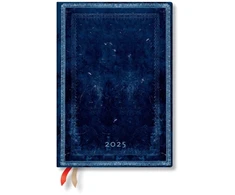 KNYGA paperblanks Inkblot (Old Leather Collection) Midi 12-month Horizontal Hardback Dayplanner 2025 (Elastic Band Closure)