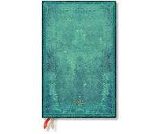 KNYGA „paperblanks Pacific Mėlyna Bold“ (senos odos kolekcija) maksi 12 mėnesių horizontalus kietais viršeliais dienos planuoklis 2025 (su gumytės užsegimu)