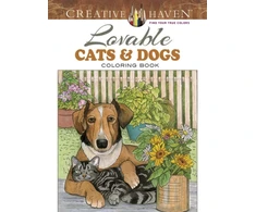 KNYGA Ruth Soffer Creative Haven Lovable Cats and Dogs Coloring Book