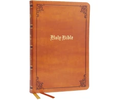 KNYGA Thomas Thomas Nelson KJV Holy Bible: Large Print Thinline, Tan Leathersoft, Raudona Letter, Comfort Print: King James Version