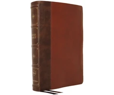 KNYGA Thomas Thomas Nelson NKJV, Large Print Verse-by-Verse Reference Bible, Maclaren Series, Leathersoft, Brown, Comfort Print