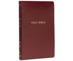 KNYGA Thomas Thomas Nelson NKJV, Thinline Reference Bible, Leather-Look, Burgundy, Raudona Letter, Comfort Print