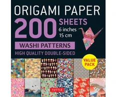KNYGA Tuttle Tuttle Publishing Origami Paper 200 sheets Washi Patterns 6" (15 cm)