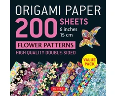 KNYGA Tuttle Tuttle Publishing Origami Paper 200 sheets Flower Patterns 6" (15 cm)