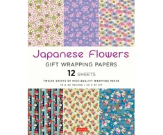KNYGA Tuttle Tuttle Studio Japanese Flowers Gift Wrapping Papers - 12 sheets