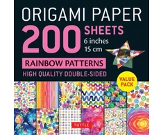 KNYGA Tuttle Tuttle Studio Origami Paper 200 sheets Rainbow Patterns 6" (15 cm)