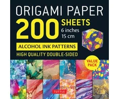 KNYGA Tuttle Tuttle Studio Origami Paper 200 sheets Alcohol Ink Patterns 6" (15 cm)
