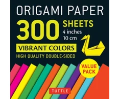 KNYGA Tuttle Tuttle Studio Origami Paper 300 sheets Vibrant Colors 4" (10 cm)