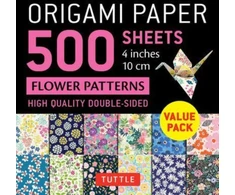 KNYGA Tuttle Tuttle Studio Origami Paper 500 sheets Flower Patterns 4" (10 cm)