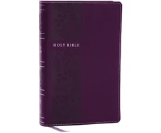 KNYGA Zondervan NKJV Personal Size Large Print Bible with 43,000 Cross References, Violetinė Leathersoft, Raudona Letter, Comfort Print