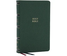 KNYGA Zondervan NKJV, Single-Column Reference Bible, Verse-by-verse, Žalias Leathersoft, Raudona Letter, Comfort Print