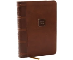 KNYGA Zondervan Publishing KJV Holy Bible: Compact with 43,000 Cross References, Brown Leathersoft, Raudona Letter, Comfort Print: King James Version