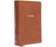 KNYGA Zondervan Publishing NKJV, Foundation Study Bible, Large Print, Leathersoft, Brown, Raudona Letter, Comfort Print