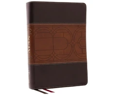 KNYGA Zondervan Publishing NKJV Study Bible, Leathersoft, Brown, Full-Color, Thumb Indexed, Comfort Print