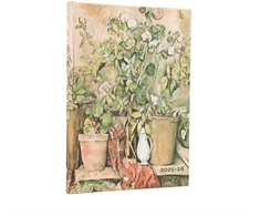 KNYGA Bookshop 2026 Cezanne's Terracotta Pots and Flowers Midi 18-month Horizontal Hardcover Flexi Dayplanner 2025-2026 (Elastic Band Closure)