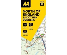 KNYGA Bookshop AA Road Map North of England &amp; Scottish Borders