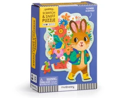 KNYGA Bookshop Bunny Bouquet 48 Piece Scratch &amp; Sniff Shaped Mini Puzzle