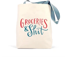 KNYGA Bookshop Em &amp; Friends Groceries &amp; Shit Tote Bag