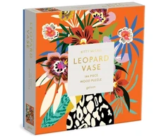 KNYGA Bookshop Kitty McCall Leopard Vase 144 Piece Wood Puzzle