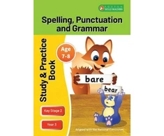 KNYGA Bookshop KS2 Spelling, Grammar &amp; Punctuation Study and Practice Book for Ages 7-8 (Year 3) Perfect for learning at home or use in the classroom
