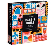KNYGA Bookshop Lisa Congdon Rabbit Quilt 144 Piece Wood Puzzle