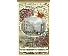 KNYGA Bookshop Manchester 1650 - 1876 - Fold Up Map featuring William Swire's Plan of Manchester and Environs 1824, Cole and Ropers Plan of Manchester and Salford 1807, Dawson's Reform Plan of 1831, A Birds Eye View of 1876 Manchester and a Plan of Manchester of 1650