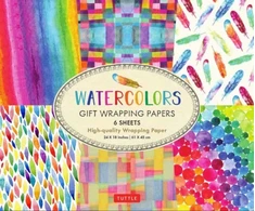 KNYGA Bookshop Rainbow Watercolors Gift Wrapping Papers - 6 sheets